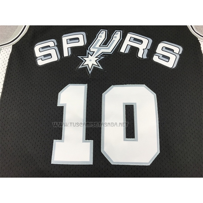 Camiseta Dennis Rodman NO 10 San Antonio Spurs Mitchell & Ness 1993-94 Negro